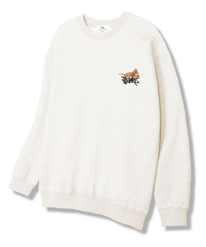 TI.GLAKE Cat Sheaf Sweatshirt Oatmeal [Fleece Lining]