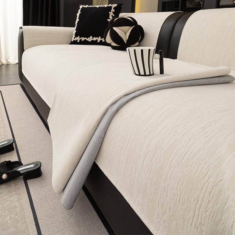 Temu Chenille Sofa Cushion Four-Season Universal Non-Slip Sofa Seat Cushion Simple Solid Color Export Sofa Cover