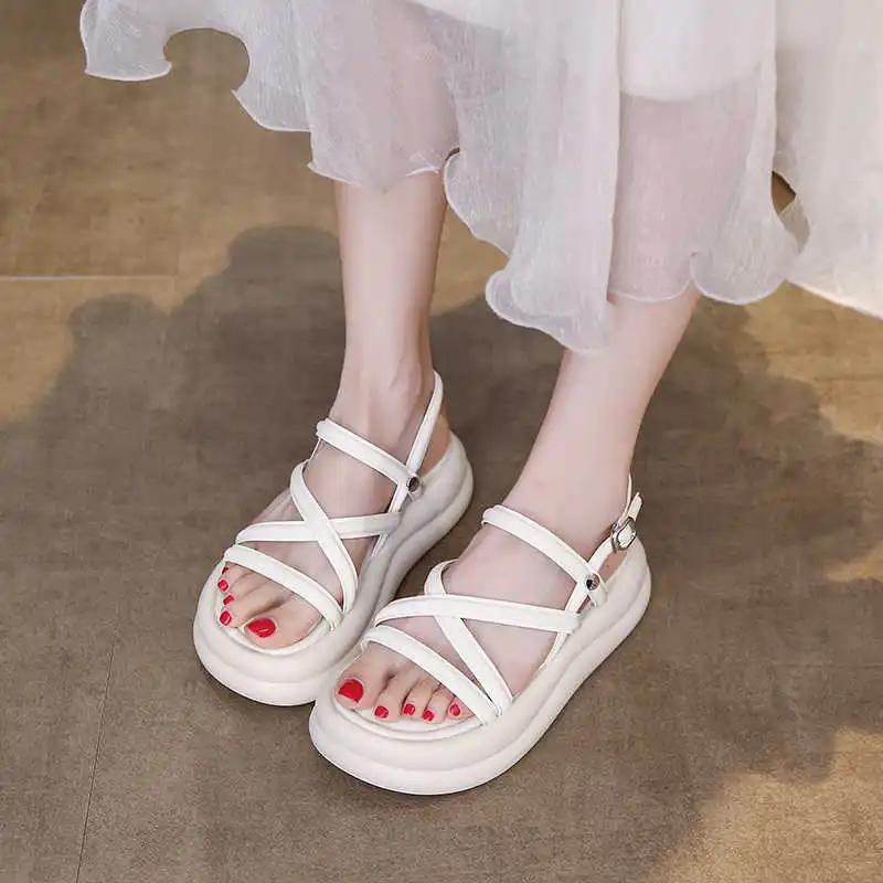 Fashion Spring Spring-autumn Woman's Summer Beach Sandals Lace-up Shoes Cool Slippers Sneakers Sport Minimalist Classic Popular
