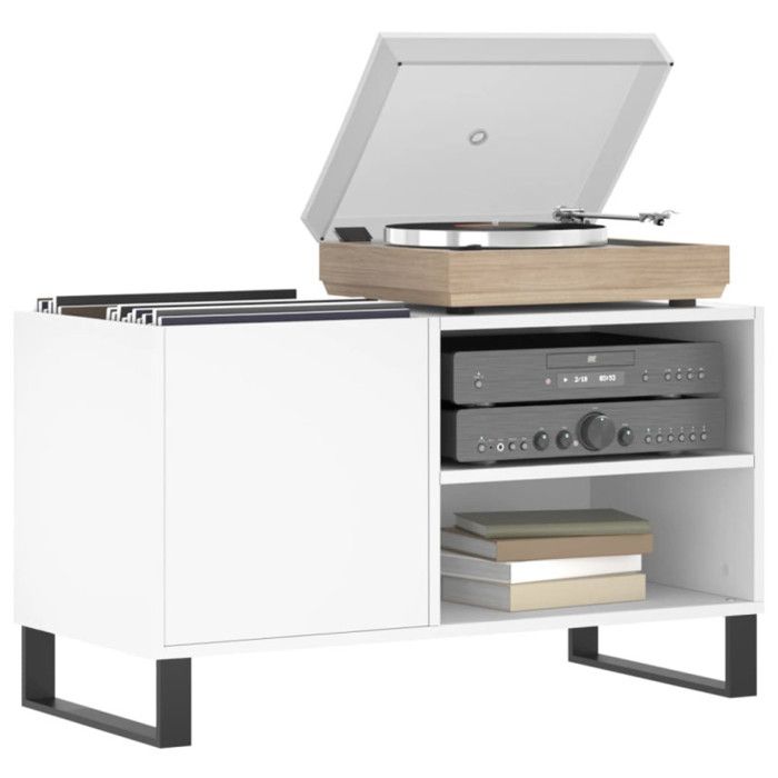 VidaXL Armoire à disques blanc 85x38x48 cm bois d'ingénierie 831708