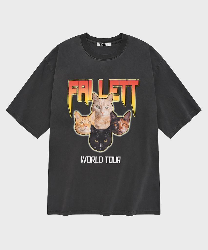 FALLETT Nero Band Short Sleeve T-Shirt Charcoal