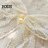 Lace Curtain Ties 2Pcs Bowknot Tiebacks, Bow Holdbacks with Pearls, Decorative Tiebacks for Home Office Living Room Bedroom Wedding Party Decor