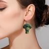 1 Pair Hook Earrings Abstract Vegetable Cartoon Design Angry Broccoli Shape Lightweight 2D Acrylic Drop Earrings Jewelry Gift