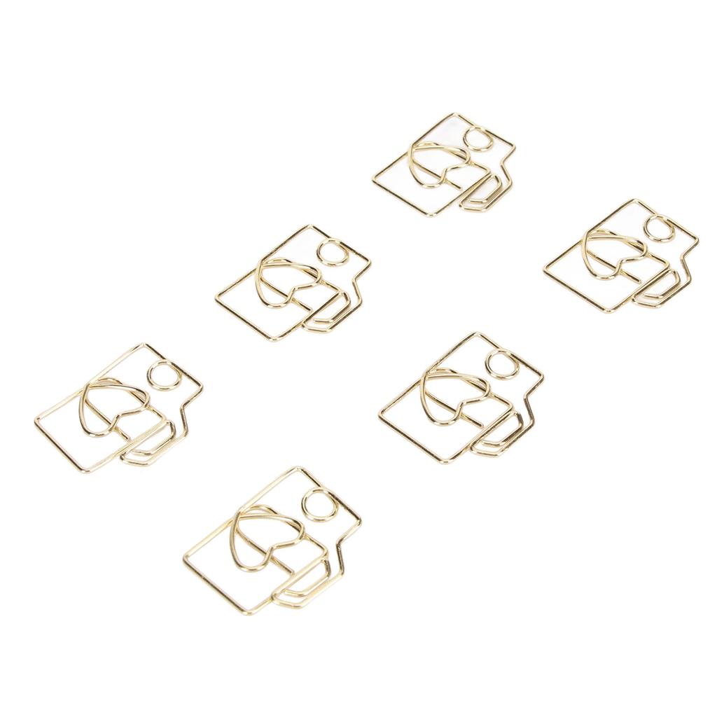 100pcs Paper Clips Prevent Slip Camera Shaped Decorative Metal Small Bookmark Paperclips for Paper D