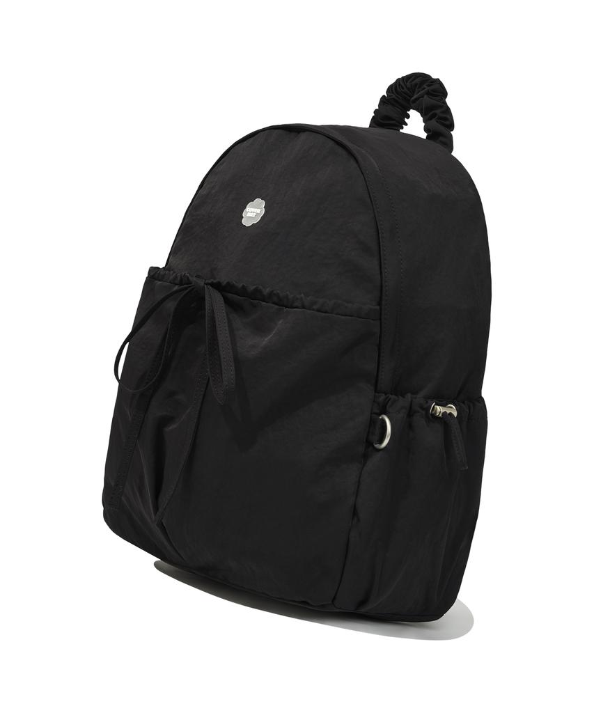 Covernat Woman Clover Heart Shirred Nylon Backpack Black