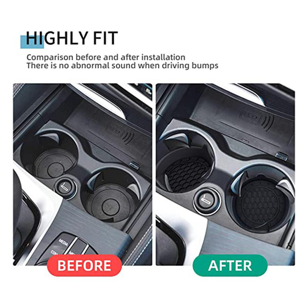 2PCS Silicone Car Coasters Non-Slip Water Cup Pad Car Cup Groove Anti-Scalding Mat Bottle Cup Holders Car Interior Accessories