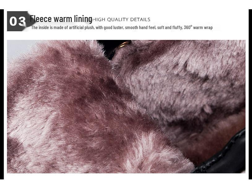 Herren Echtleder High Waist Winterstiefel mit Samtfutter - Warm, Baumwolle, Outdoor Schneeschuhe