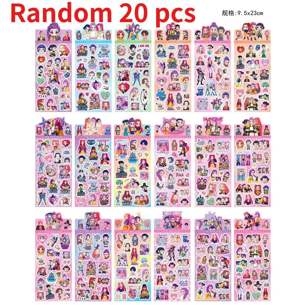 18pcs Devil Hunters Laser GooCard Stickers - Anime Style Cute Creative DIY Decor Stickers for Girls Journal Diary Gifts