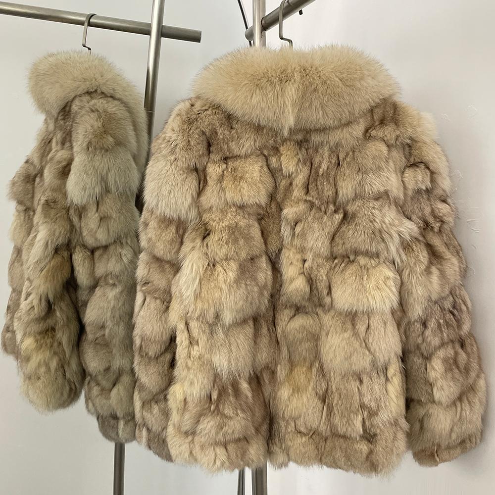 OFTBUY 2025 Luxus Echter Natürlicher Kaninchenfellmantel Winter Damen Jacke Dick Warm Damen Oberbekleidung Lässig Elegant Top