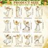 Wooden Xmas Tree Pendant 2D Flat Christmas Decorations Vintage Victoria Angel Ornament Set