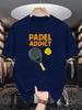 Padel Racket And Ball Graphic Unisexs Crew Neck T Shirt Padel Addict Tennis Print Short Sleeve Casual Cotton Daily Street Tops