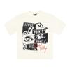 Unisex Casual Cotton Short Sleeve T Shirt Black Vintage Washed Collage Print Sports Tee Crew Neck Summer Loose Fit Streetwear Top