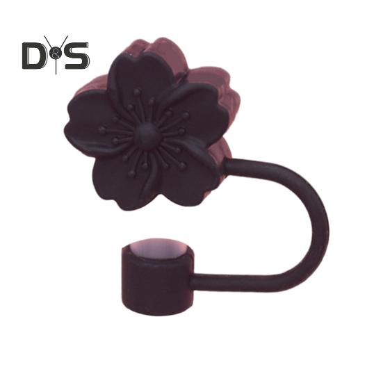 Silicone Flower Straw Cap 10mm Diameter Cute Straw Topper Dust-Proof Drinking Straw Covers Cap Reusable Straw Tips Lids Gift for Party Decor