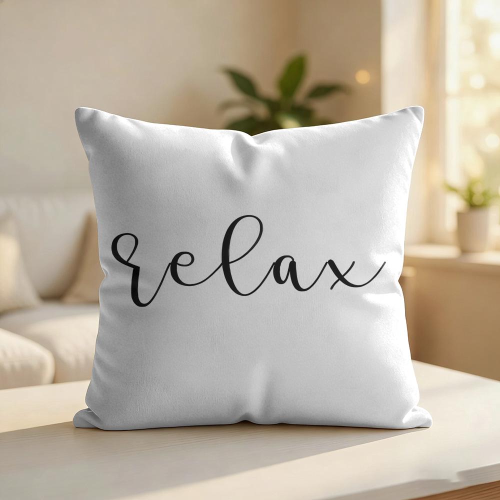 Finlay Noa Simple Words Ins Cushion Cover Silky Short Plush Invisible Zipper Dustproof Sofa Pillow Case For Home Decor