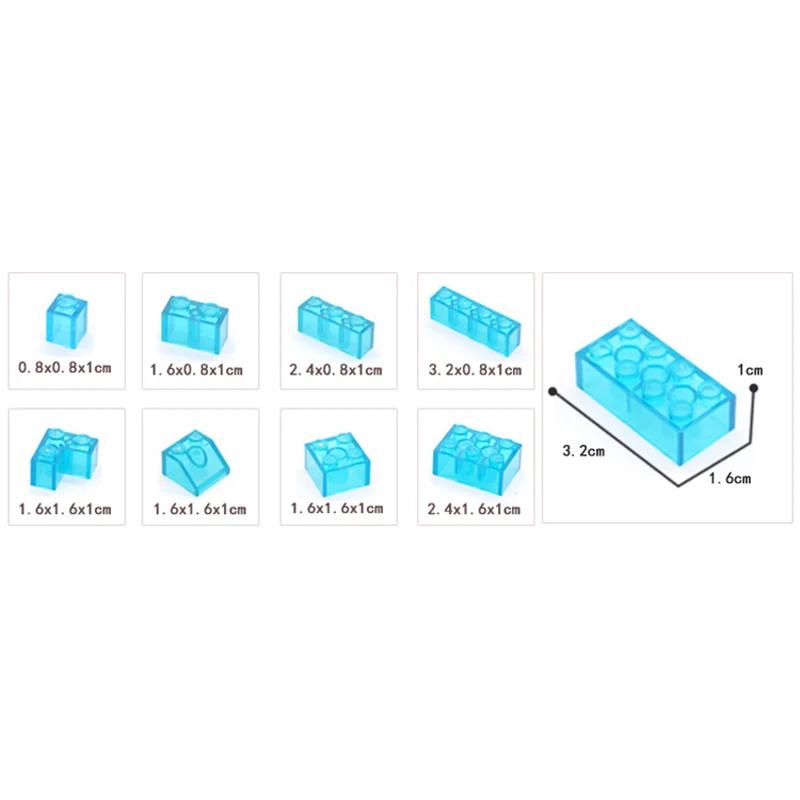 Blocs de Construction Blanc Transparent Non Toxique Briques Figures Épaisses Éducatif Créatif Taille Compatible Autres Marques Plastique Jouets DIY Accessoire