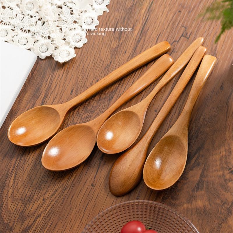Japanese-Style Long Handle Wooden Spoon Coffee Stirring Rod Tea Dessert Spoon Mixing Soup Spoon Tableware Kitchen Supplies