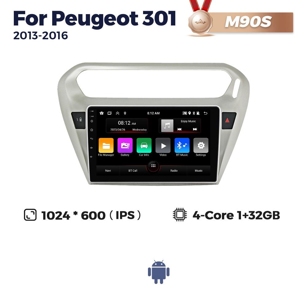 8G+256G Android Car Radio Multimedia Video Player For Peugeot 301 Citroen Elysee 2013-2016 GPS Wireless Carplay Auto 2Din Audio