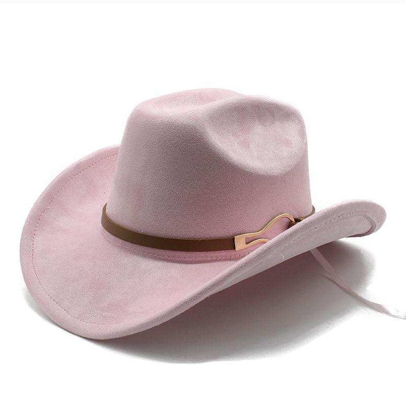 Adjustable Western Cowboy Hat Felt Wide Brim For Men Women