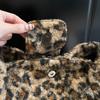 Leopard Print Fur Bag Women's Shoulder Crossbody Bag Vintage Tote Bag