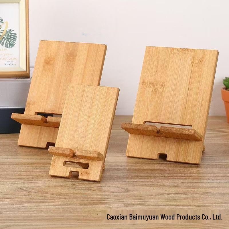 Bamboo Wood Phone Stand - Simple Holder for Watching TV Series or School Use