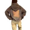 Autumn and Winter New Women's Fashion Solid Color Backless Hollow Mesh Hooded Sweatshirt Sweatshirt