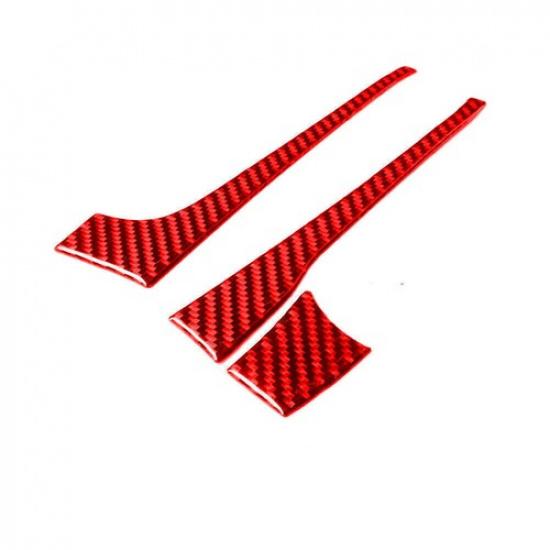 Red Carbon Fiber Center Control Side Decorative Cover For Subaru Forester 05-08