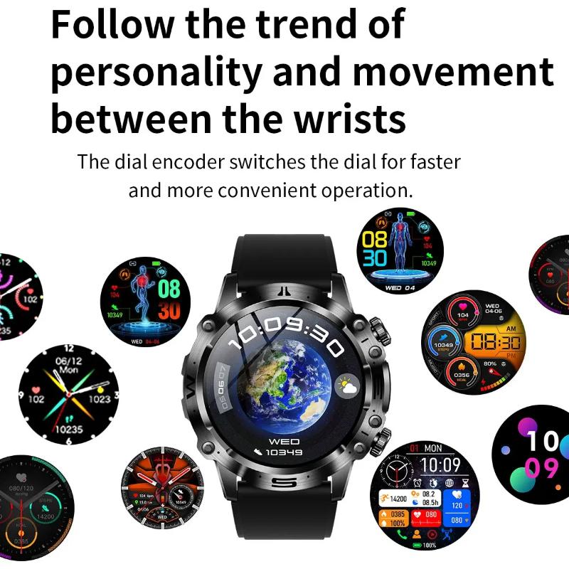2025 Neue Smartwatch für Herren Gesundheit Blutdruck Blutsauerstoff Harnsäure Fitness-Tracker Uhren Bluetooth-Anruf EKG Smartwatch