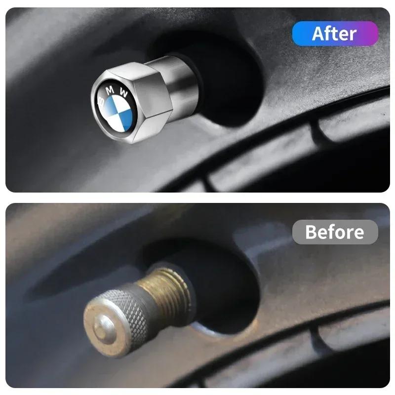 4 st Metall Bilhjul Däckventil Luftventil Kåpor För BMW M M3 M5 F10 F30 F20 E28 E30 E34 E36 E39 E46 E91 Performance X1 X2 X5