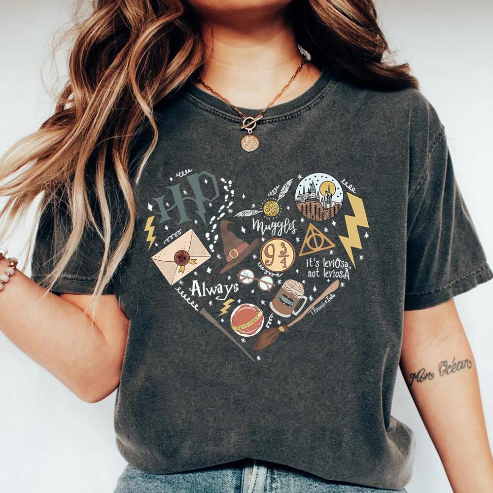 

HP Magic Movie Inspired Shirt Wizard School Home Castle T-Shirt 9 3/4 Always Wizarding World Tees Matching Universal Trip Tshirt XL