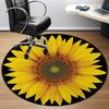 1pc Sunflower Bloom Office Round Area Rug, Indoor Mat Suitable ForOffice, Under Office Chairs Bedroom Living Room Home Decor, Room Decot085