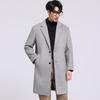 Men's Mid-Length Lapel Double-Faced Wool Coat - 50.9% Wool, Autumn/Winter Casual Business Style