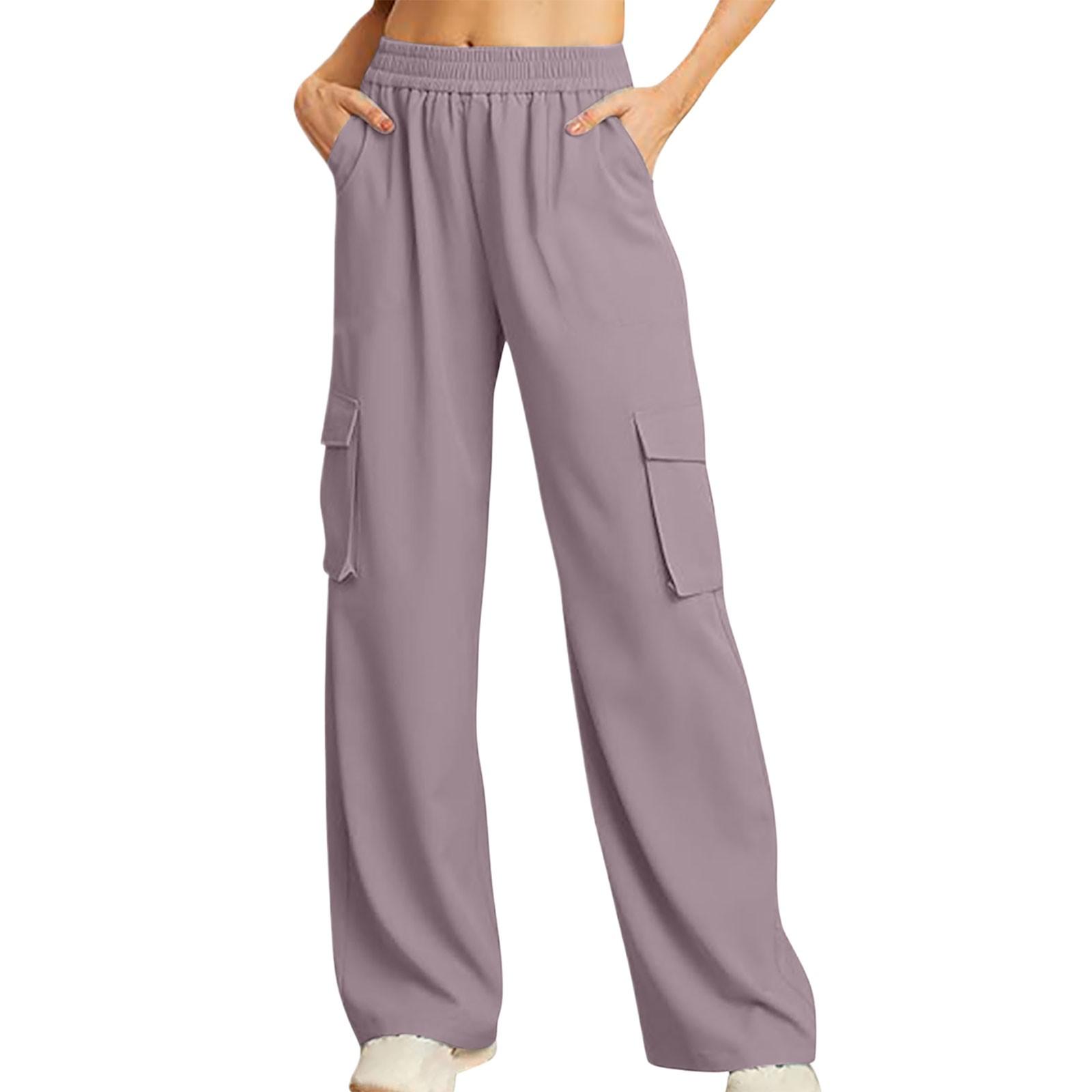 

Женские модные однотонные рабочие брюки повседневные брюки с карманами XL