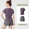 Plus Size Quick-Dry Loose Fit Yoga & Sports Suit: Elastic Short Sleeve T-Shirt & Shorts