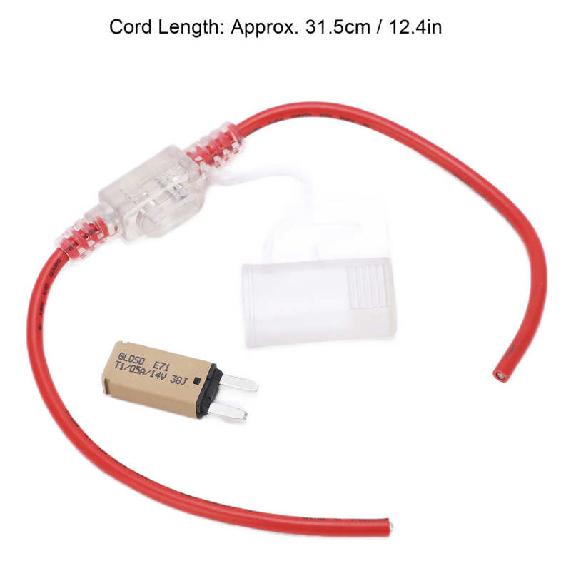 Držák pojistky pro nákladní vozidla Ochrana proti přehřátí Vodotěsný držák pojistkového vodiče 12AWG TPE+ PVC Délka 31,5 cm/ 12,4 palce pro
