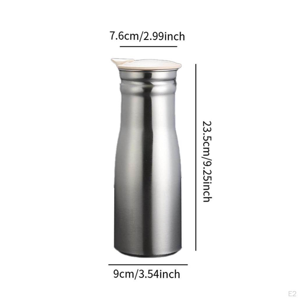 100ml Juice Jug in Stainless Steel with PP Lid Suitable for Restaurants, , and Events