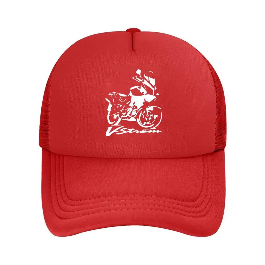 V  Strom Motorcycle Clean white outline of a    bike moto  enthusiast art Mesh Baseball Cap