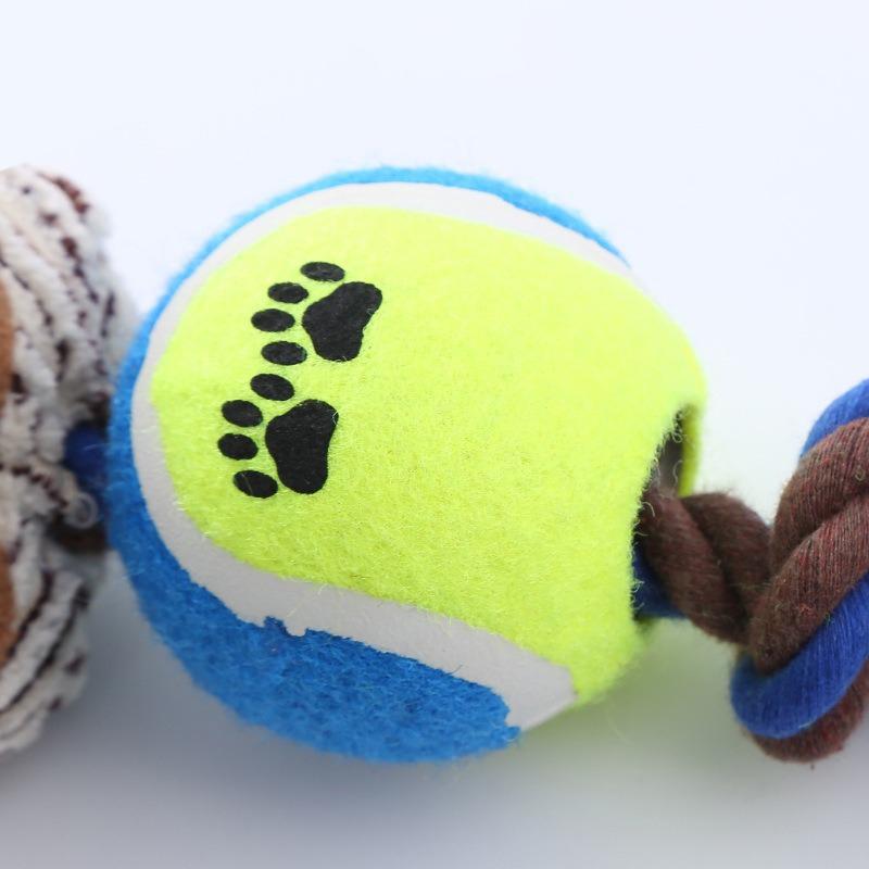 Popular Cat and Dog Toys Corduroy Tennis Cotton Rope Dog Gnashing Teeth Pet Supplies Dog Interaction Cartoon Dogs Toy Playing