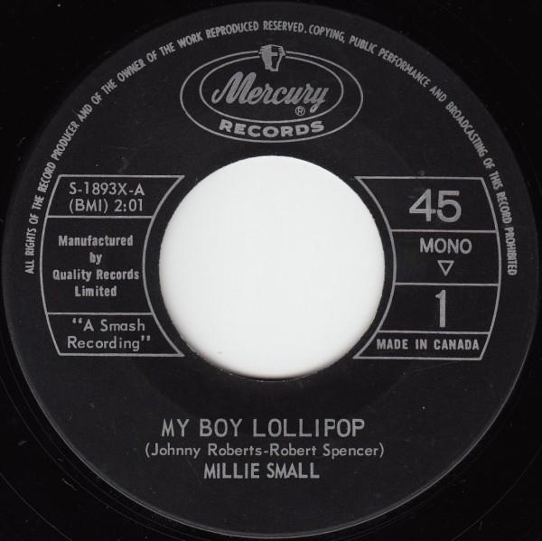 7inch Record MILLIE SMALL My Boy Lollipop S1893X Mercury 1964 Canada Rock Used