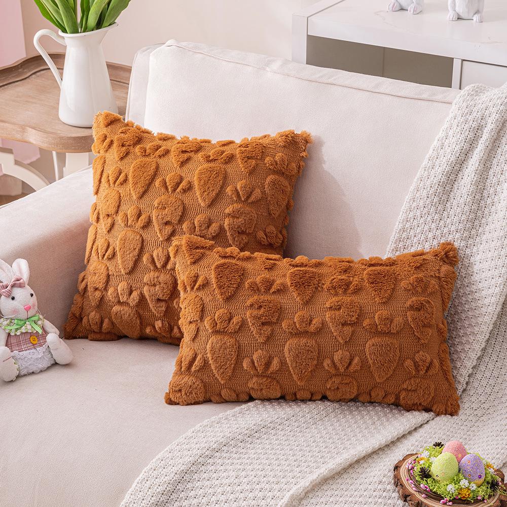 Creamy Style Rabbit Plush Pillow Sofa Living Room Cushion Bedside Bedside Cute Bed Lumbar Pillow Pillow Case Core-free