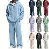 Herren Und Winter Textur Reißverschluss Kapuzenpullover Gerade Hose Freizeitset