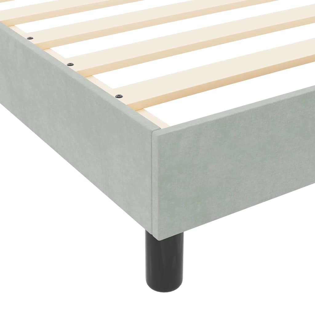 Box Spring Bed with Headboard Light Grey 120 x 200 cm Velvet