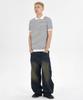 MAKEITTO Striped Knit Collared Short Sleeve T-Shirt_White