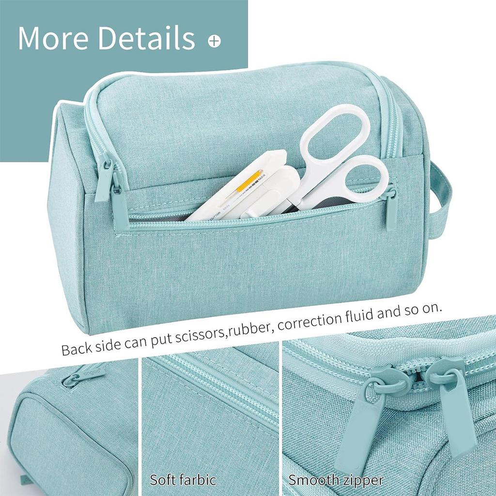 Multifunkční pouzdro na tužky Velkokapacitní dvouvrstvé pouzdro na pera Více přihrádek Plátěné pouzdro na pera pro studenty