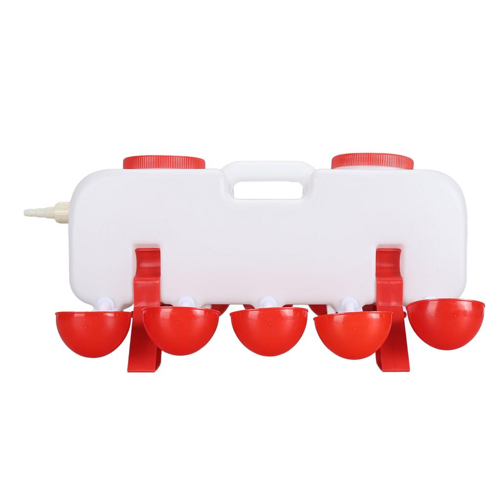 Chicken Waterer 10L Large Capacity Top Fill Poultry Water Feeder with 10 Water Cups for Duck Goose