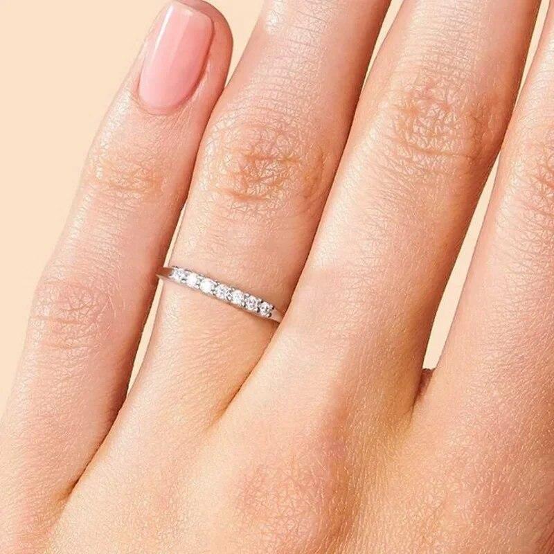 Sace Gems Moissanitový prsten s certifikací GRA 0,7 CT VVS1 Lab Diamond Solitaire prsten pro ženy Snubní prsten se zásnubním příslibem