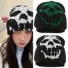 Halloween Fashion Acrylic Knitted Skull Cap With Skull Stretchy Fit For Street Trend Anime Enthusiasts