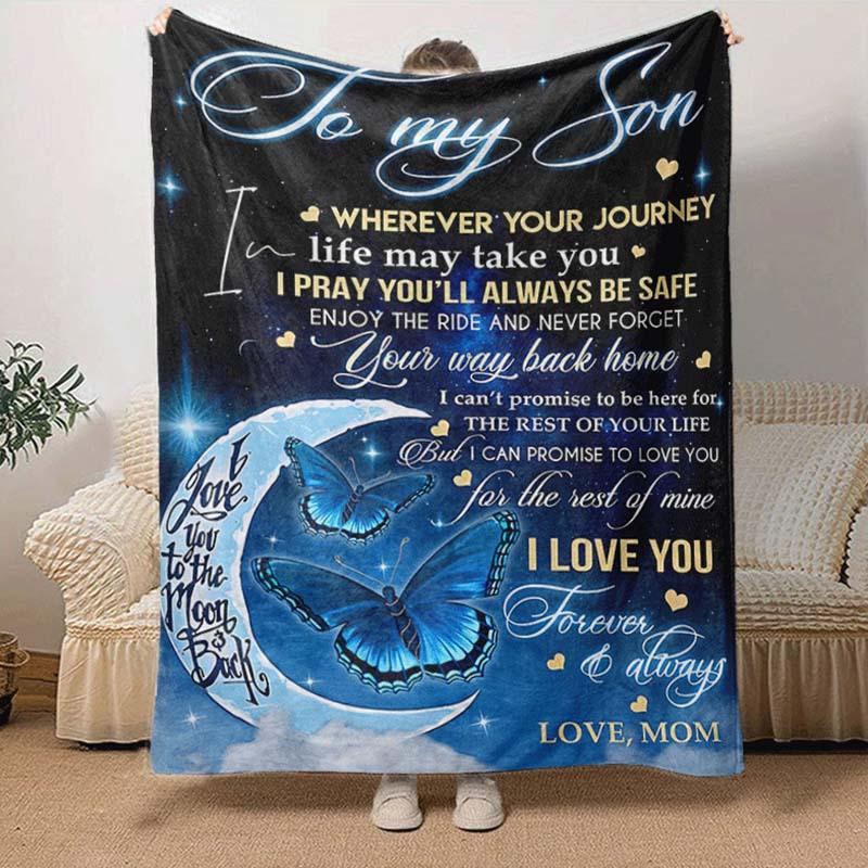 1pc Butterfly Printing Lightweight Flannel Blanket, Comfortable and Warm Blanket, for Camping Sofa Bed and Couch Office, in All Seasons