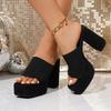 36-43 Sommer Mode Damen Slip-on Plateau Übergröße Schuhe für Damen Peep Toe High Heel Sandalen Lässige Strand Pantoffeln 2026