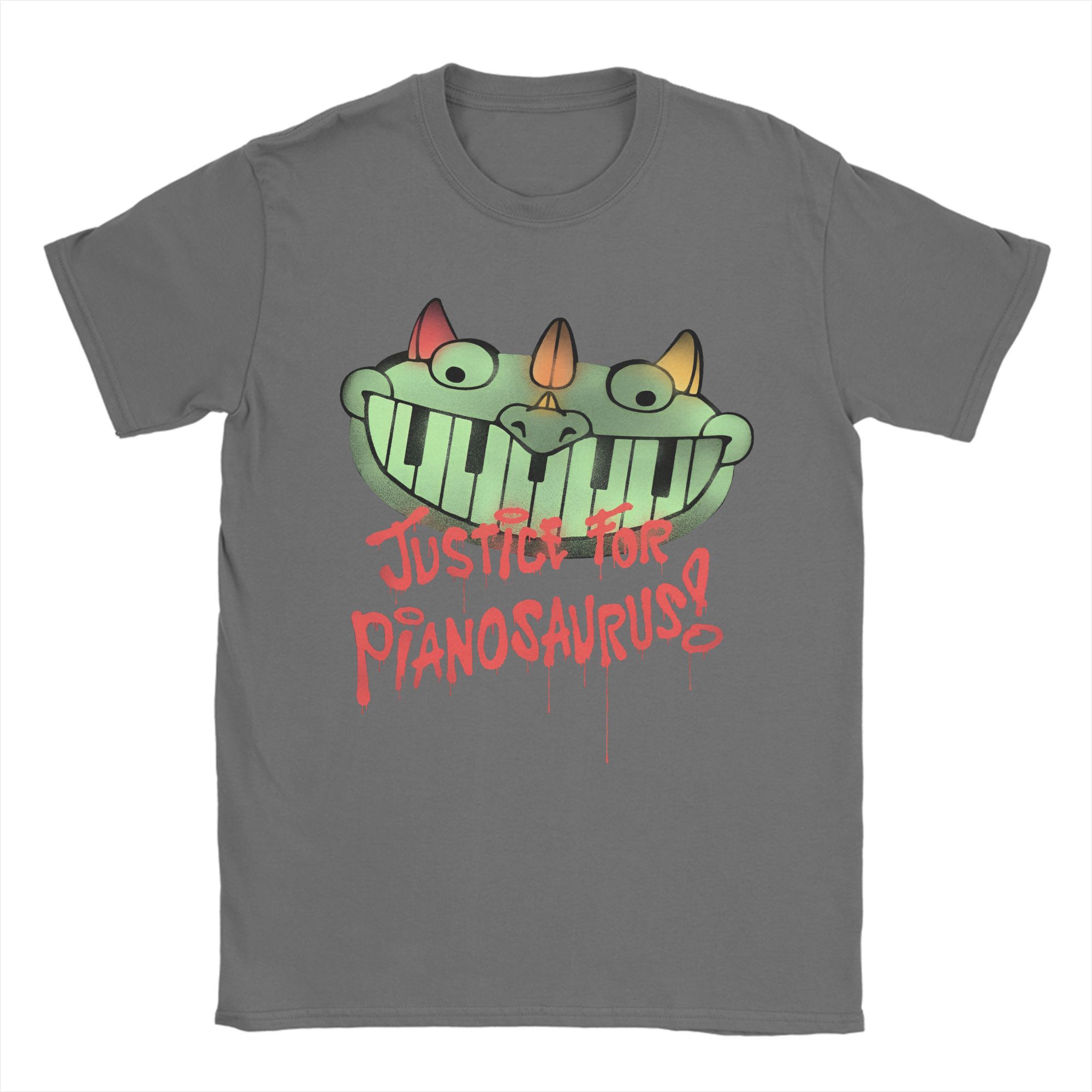 

Парна футболка Justice For Pianosaurus Футболки з піаніно-динозавром Харадзюку Poppys Літня футболка Y2K Смішний одяг з чистої бавовни S