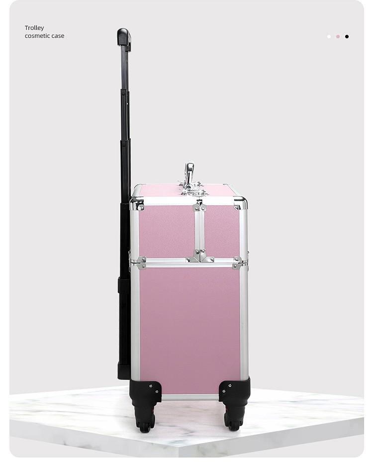 Professional Makeup Artist Trolley Case: Large Capacity Storage with Lock for Makeup, Nail, and Tattoo Tools.